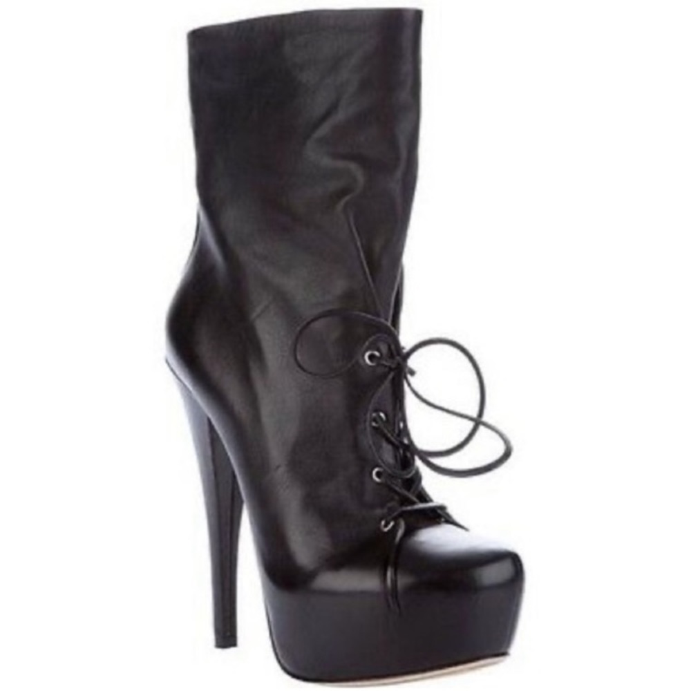 ALEJANDRO INGELMO SHOES MIA STILETTO PLATFORM BOOTIES ANKLE BOOT BLACK $795